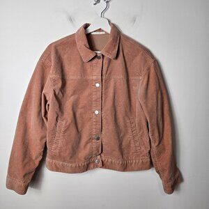Uniqlo Size M Women's Corduroy Pink Button-Up Jacket